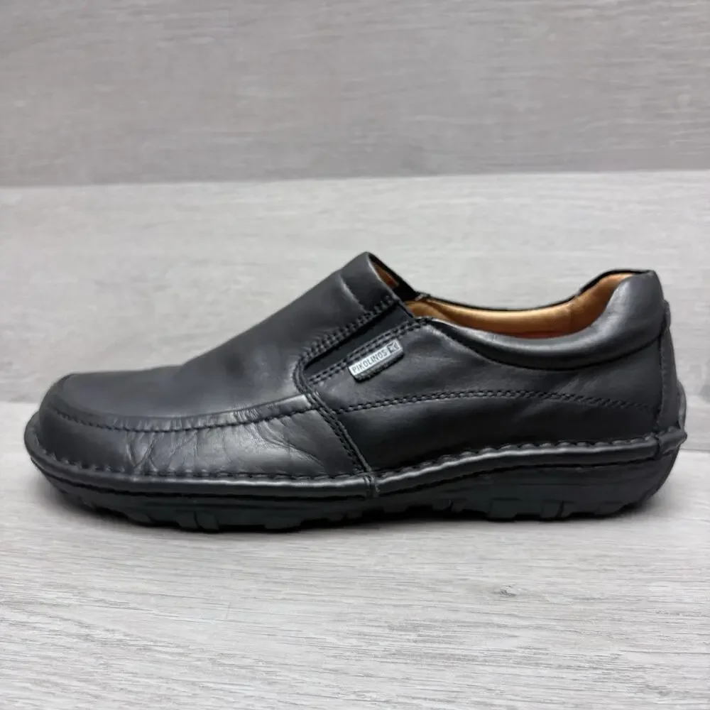 Pikolinos Loafers NAVARRA Black Leather Slip On Moccasin Driving Shoe EU 42